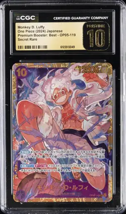 2024 ONE PIECE JPN PREMIUM BOOSTER SECRET RARE MONKEY D. LUFFY CGC 10 PRISTINE - Image 1