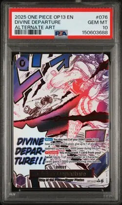 2025 ONE PIECE OP13-CARRYING ON HIS WILL ALTERNATE ART DIVINE DEPARTURE PSA 10 - Image 1
