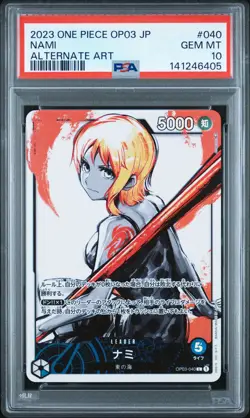 2023 ONE PIECE JAPANESE OP03-PILLARS OF STRENGTH ALTERNATE ART #040 NAMI PSA 10 - Image 1