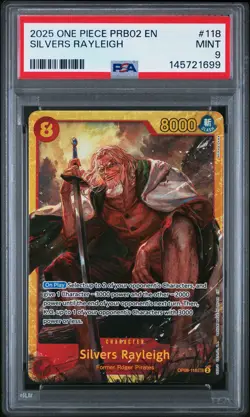 2025 ONE PIECE PRB02-PREMIUM BOOSTER THE BEST- VOL.2 #118 SILVERS RAYLEIGH PSA 9 - Image 1