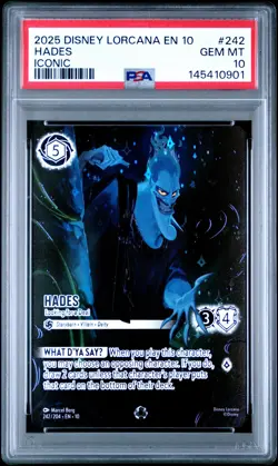 2025 DISNEY LORCANA WHISPERS IN THE WELL ICONIC HADES LOOKING FOR A DEAL PSA 10 - Image 1