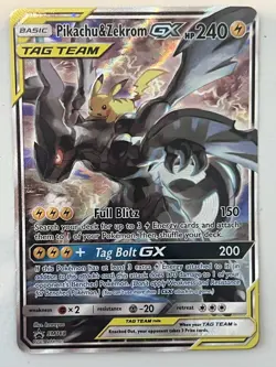 Pokemon Card - SM168 Pikachu & Zekrom GX TAG TEAM Promo Holo HP 240 - Image 1