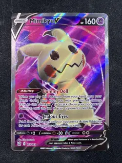 Pokemon Mimikyu v Holo Ultra Rare TCG Card Brilliant Stars 148/163 NM - Image 1