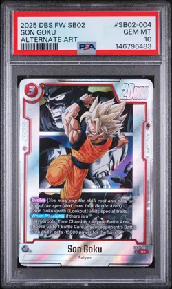 2025 DRAGON BALL SUPER CARD GAME FUSION WORLD MANGA BOOSTER 02 SON GOKU PSA 10 - Image 1