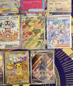 Pokemon Surging Sparks 11 Card Lot Gold Pikachu ex 247/191 + Illus Rares + More! - Image 2