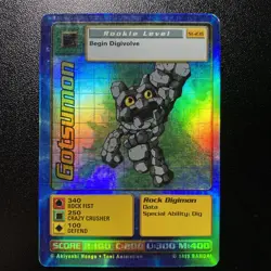 Digimon Gotsumon ST-23S Holo Foil Bandai Digimon Card 1999 Vintage MP - Image 1
