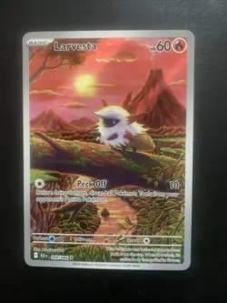 Larvesta 099/086 Pokemon Card TCG Black Bolt Illustration Rare Holo Near Mint - Image 1