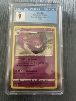 2020 Pokemon Sword & Shield Gengar Holo Card #085/202 CGC 9 MINT - Image 1