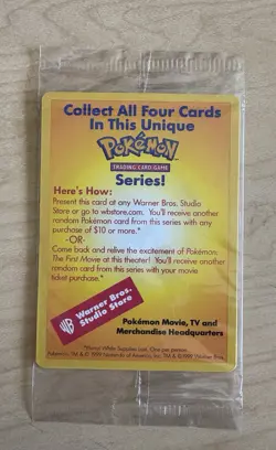 Sealed Mewtwo Pokemon The First Movie WB Promo Black Star 1999 Card WOTC New - Image 1