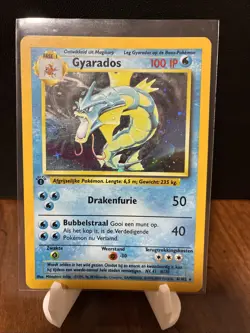 Pokemon TCG Gyarados Holo Rare Card Base Set 6/102, 1st Edition Dutch - Image 1