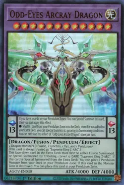 Odd-Eyes Arcray Dragon Ultra Rare Light Card AGOV-EN030 Yu-Gi-Oh! TCG NM 1st Ed - Image 1