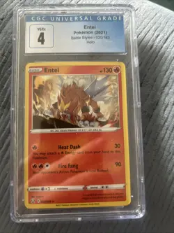 2021 Pokemon Battle Styles Entei Holo Card #020/163 CGC 4 VG/Ex - Image 1