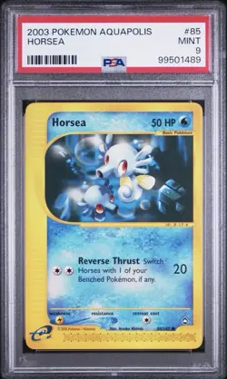 2003 Pokemon Aquapolis Horsea Non-Holo Card #85 PSA 9 MINT - Image 1