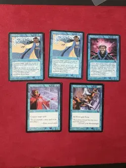 5 Blue Card HP Lot - Ice Age And Tempest - MTG Magic The Gathering Vintage HP - Image 1