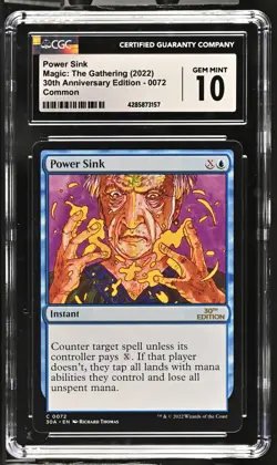CGC 10 Power Sink 0072 Common Magic: the gathering 2022 30th Anniversary Edition - Image 1