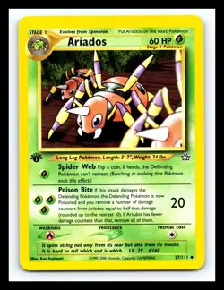 💥 ARIADOS # 27/111 Neo Genesis 1ST EDITION Stamp Vintage Pokemon 2000 Rare Card - Image 1