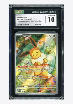 Pokemon CGC 10 GEM Eevee Promo 2025 #173 SVP Prismatic Evolutions ETB ENG #1 - Image 1