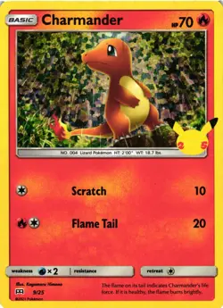 Pokemon TCG Charmander 9/25 McDonald's 25th Celebrations Holo VLP - Image 1