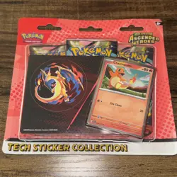 Pokemon TCG Ascended Heroes 3 Pack Blister Charmander Tech Sticker Collection - Image 1