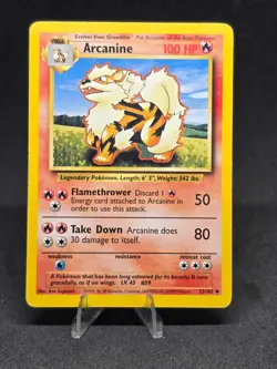 Pokemon Arcanine 23/102 Base Set Vintage WOTC Unommon NM - Image 1