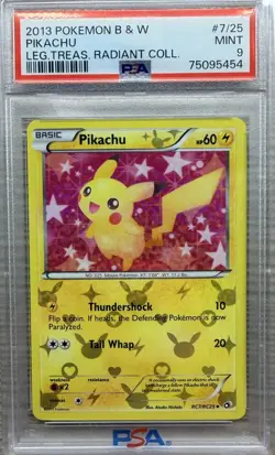 2013 POKEMON B&W LEGEND TREASURES RADIANT COLL #RC7/RC25 PIKACHU PSA 9 LOW POP - Image 1