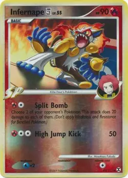 1x Infernape [4] - 43/111 - Uncommon - Reverse Holo Moderately Played Pokemon Pl - Image 1
