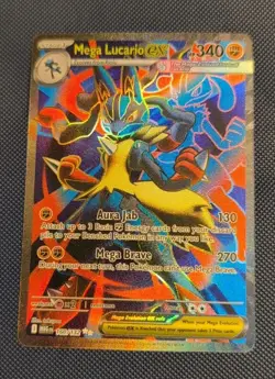 Pokemon Mega Evolution Lucario EX -Holo -Full Art- Ultra Rare- Pack Fresh -Nice - Image 2