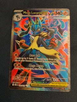 Pokemon Mega Evolution Lucario EX -Holo -Full Art- Ultra Rare- Pack Fresh -Nice - Image 3