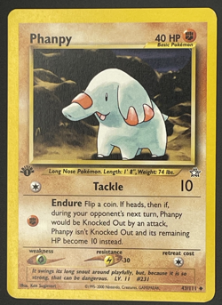 Phanpy - 43/111 - Uncommon - 1st Edition Lightly Played Pokemon G2 - Neo Genesis - Image 1