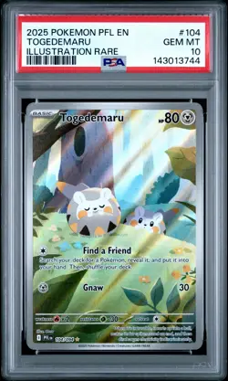 2025 POKEMON PFL EN-PHANTASMAL FLAMES ILLUSTRATION RARE #104 TOGEDEMARU PSA 10 - Image 1