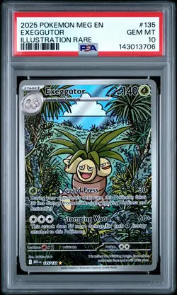 2025 POKEMON MEG EN-MEGA EVOLUTION ILLUSTRATION RARE #135 EXEGGUTOR PSA 10 - Image 1