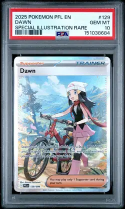 2025 POKEMON PFL EN-PHANTASMAL FLAMES SPECIAL ILLUSTRATION RARE #129 DAWN PSA 10 - Image 1