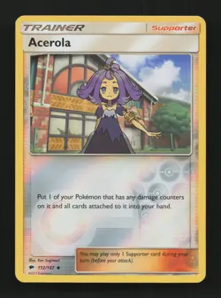Acerola 112/147 Uncommon Burning Shadows Pokemon Reverse Holo Near Mint - Image 1