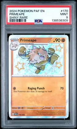 2024 POKEMON PAF EN-PALDEAN FATES SHINY RARE #170 PRIMEAPE PSA 9 - Image 1