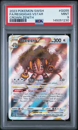 2023 POKEMON SWORD & SHIELD CROWN ZENITH #GG55 FULL ART/REGIGIGAS VSTAR PSA 9 - Image 1