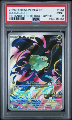 2025 POKEMON MEG EN-MEGA EVOLUTION ENHANCED BOOSTER BOX TOPPER BULBASAUR PSA 9 - Image 1