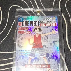 Bandai One Piece CCG Monkey.D.Luffy US Voyage Promo Full Art Holo P-055 5000 - Image 1
