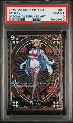 2025 ONE PIECE OP11-A FIST OF DIVINE SPEED SPECIAL ALTERNATE ART STUSSY PSA 10 - Image 1
