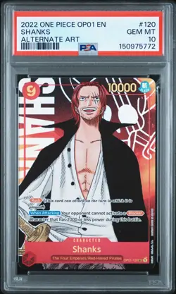 2022 One Piece OP01 Shanks Alternate Art #120 PSA 10 - Image 1