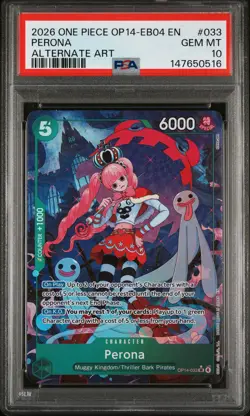 2026 ONE PIECE OP14-EB04-THE AZURE SEA'S SEVEN ALTERNATE ART #033 PERONA PSA 10 - Image 1