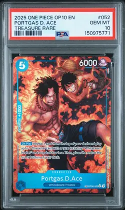 2025 One Piece OP10 Portgas D. Ace Treasure Rare #052 PSA 10 - Image 1