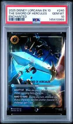 2025 DISNEY LORCANA WHISPERS IN THE WELL ENCAHNTED THE SWORD OF HERCULES PSA 10 - Image 1