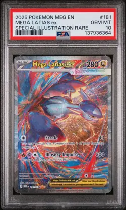 2025 POKEMON MEG EN MEGA LATIAS ex SPECIAL ILLUSTRATION RARE #181 PSA 10 - Image 1