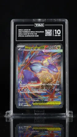 2025 POKEMON MEGA EVOLUTION SPECIAL ILLUSTRATION RARE #181 MEGA LATIAS EX TAG 10 - Image 1