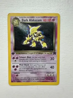 Pokemon Dark Alakazam Card 1/82 Team Rocket 1st Edition Rare Holo WOTC - Image 1