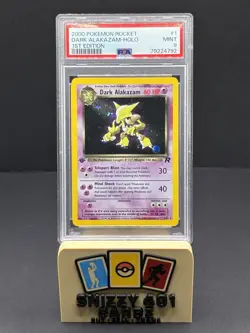Dark Alakazam Holo 1/82 1st Edition Team Rocket Pokemon TCG PSA 9 - Image 1