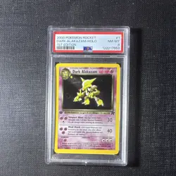 2000 Pokemon Team Rocket Dark Alakazam 1/82 1st Edition Holo Rare PSA 8 w/ Swirl - Image 1