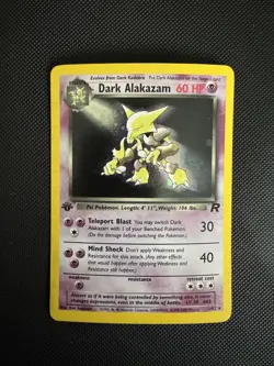 Pokemon TCG Dark Alakazam - 1/82 - 1st Edition Team Rocket Holo RARE LP - Image 1
