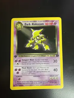 Pokemon TCG Dark Alakazam 1/82 1st Edition Team Rocket Holo Foil WOTC - Image 1