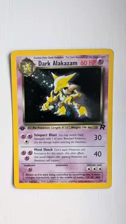 Pokemon Dark Alakazam Card 1/82 Team Rocket 1st Edition WOTC Holo Rare NM - Image 2
